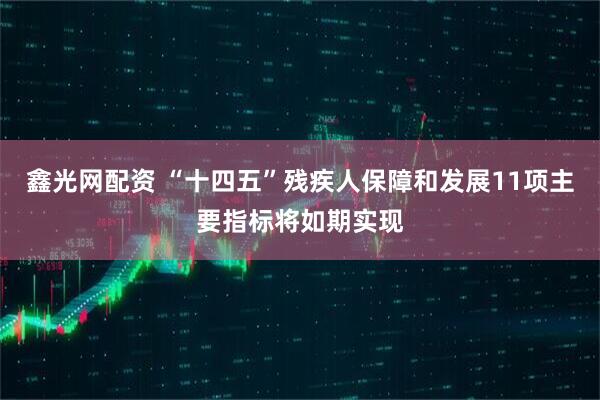 鑫光网配资 “十四五”残疾人保障和发展11项主要指标将如期实现